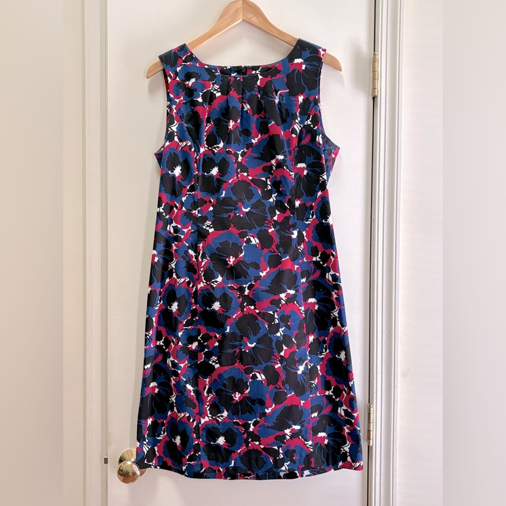 Talbots Black/Pink Floral Sheath Dress